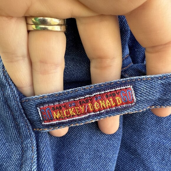 VTG Disney Babies Mickey Mouse Donald Duck Football Overalls Size 6/9 Months - Picture 7 of 8